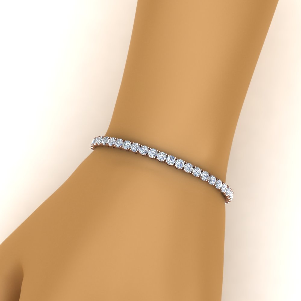 Round Lab Diamond Tennis Bracelet For Women