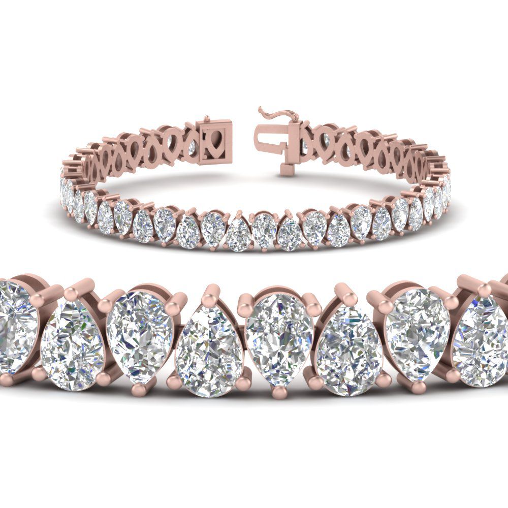 Pear Cut Lab Diamond Tennis Bracelet