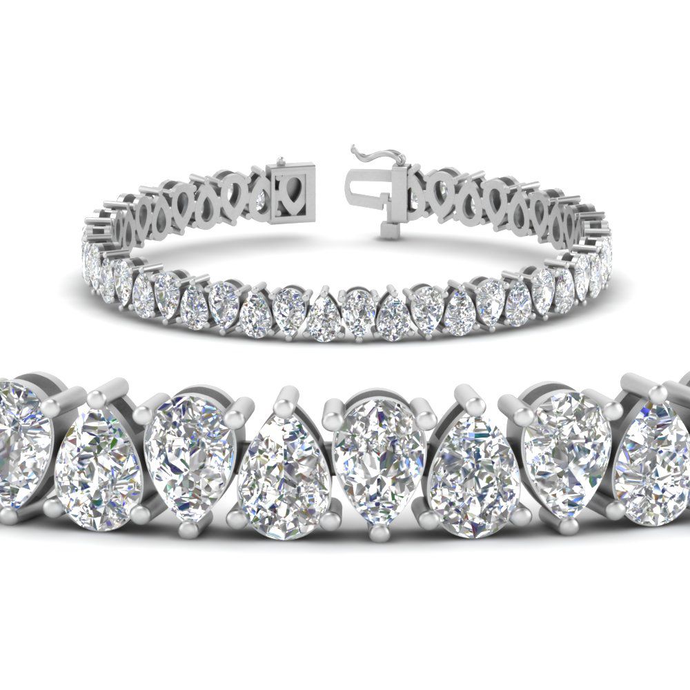 Pear Cut Lab Diamond Tennis Bracelet