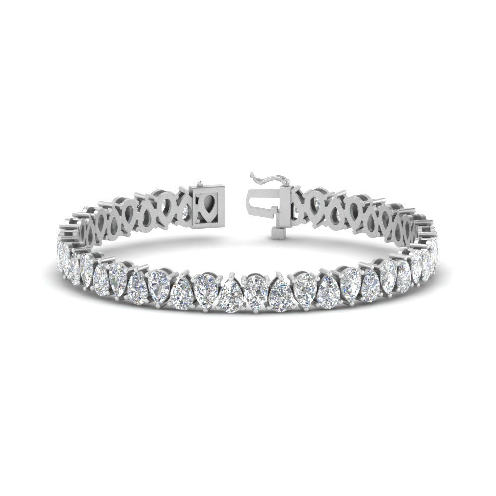 Pear Cut Lab Diamond Tennis Bracelet