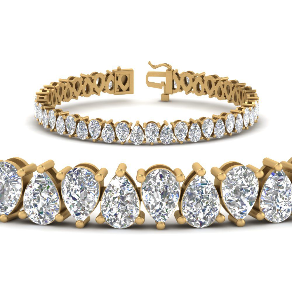 Pear Cut Lab Diamond Tennis Bracelet