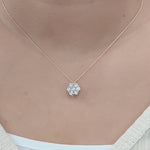 Load image into Gallery viewer, 1 Carat 7 Stone Flower Lab Diamond Pendant 14K Gold
