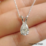 Load image into Gallery viewer, Pear Lab Diamond Solitaire Pendant For Women 14K Gold
