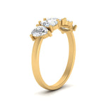 Load image into Gallery viewer, 1/2 - 2 1/2 Carat Lab Grown Pear Shaped Diamond Teardrop Lab Created 5 Stone Wedding Band For Women 14K Gold
