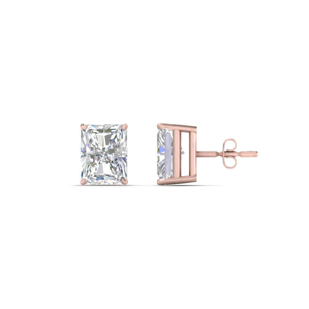 1/2 To 4 Carat Radiant Cut Lab Created Diamond Women Stud Earring 14K Gold