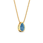 Load image into Gallery viewer, 2-carat-bezel-pear-water-drop-vivid-blue-solitaire-pendant-in-yellow-gold-fdpd10538pegvblueangle3-2.00ct-nl-yg.jpg?v=1787819662