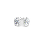 Load image into Gallery viewer, 0.50 To 5 Carat Lab Diamond Oval Stud Bezel Set Earring For Women 14K Gold
