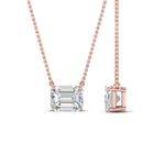 Load image into Gallery viewer, Emerald Cut Lab Diamond East West Solitaire Pendant For Women
