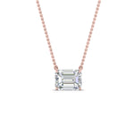 Load image into Gallery viewer, Emerald Cut Lab Diamond East West Solitaire Pendant For Women
