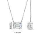 Load image into Gallery viewer, Emerald Cut Lab Diamond East West Solitaire Pendant For Women
