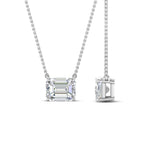 Load image into Gallery viewer, Emerald Cut Lab Diamond East West Solitaire Pendant For Women
