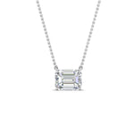 Load image into Gallery viewer, Emerald Cut Lab Diamond East West Solitaire Pendant For Women
