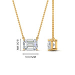 Load image into Gallery viewer, Emerald Cut Lab Diamond East West Solitaire Pendant For Women
