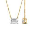 Load image into Gallery viewer, Emerald Cut Lab Diamond East West Solitaire Pendant For Women

