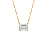 Load image into Gallery viewer, Emerald Cut Lab Diamond East West Solitaire Pendant For Women
