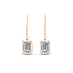 Load image into Gallery viewer, Bezel Set Lab Grown Diamond Leverback Emerald Cut Solitaire Earrings