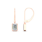 Load image into Gallery viewer, Bezel Set Lab Grown Diamond Leverback Emerald Cut Solitaire Earrings