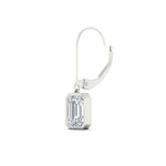 Load image into Gallery viewer, Bezel Set Lab Grown Diamond Leverback Emerald Cut Solitaire Earrings