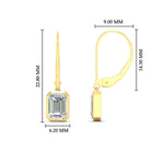 Load image into Gallery viewer, Bezel Set Lab Grown Diamond Leverback Emerald Cut Solitaire Earrings