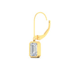 Load image into Gallery viewer, Bezel Set Lab Grown Diamond Leverback Emerald Cut Solitaire Earrings