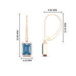 Load image into Gallery viewer, Blue Diamond Lab Grown Bezel Set Leverback Emerald Drop Earrings