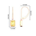 Load image into Gallery viewer, Lab Grown Yellow Diamond Leverback Emerald Cut Solitaire Earrings