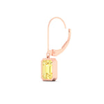 Load image into Gallery viewer, Lab Grown Yellow Diamond Leverback Emerald Cut Solitaire Earrings
