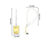 Load image into Gallery viewer, Lab Grown Yellow Diamond Leverback Emerald Cut Solitaire Earrings
