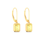 Load image into Gallery viewer, Lab Grown Yellow Diamond Leverback Emerald Cut Solitaire Earrings