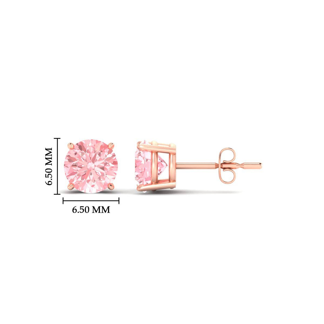 Fancy Lab Colored Diamond Round Cut Stud Earring