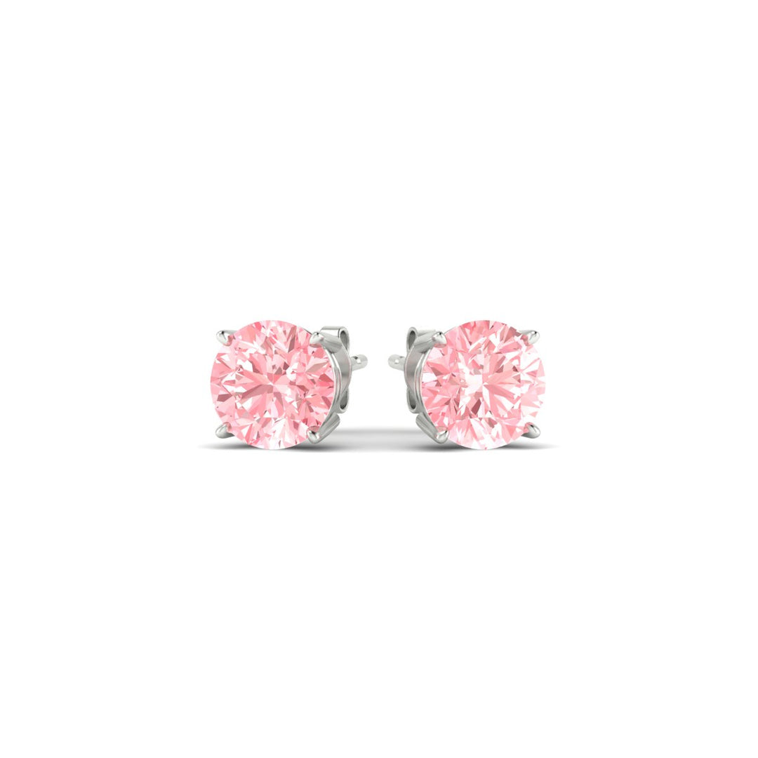 Fancy Lab Colored Diamond Round Cut Stud Earring