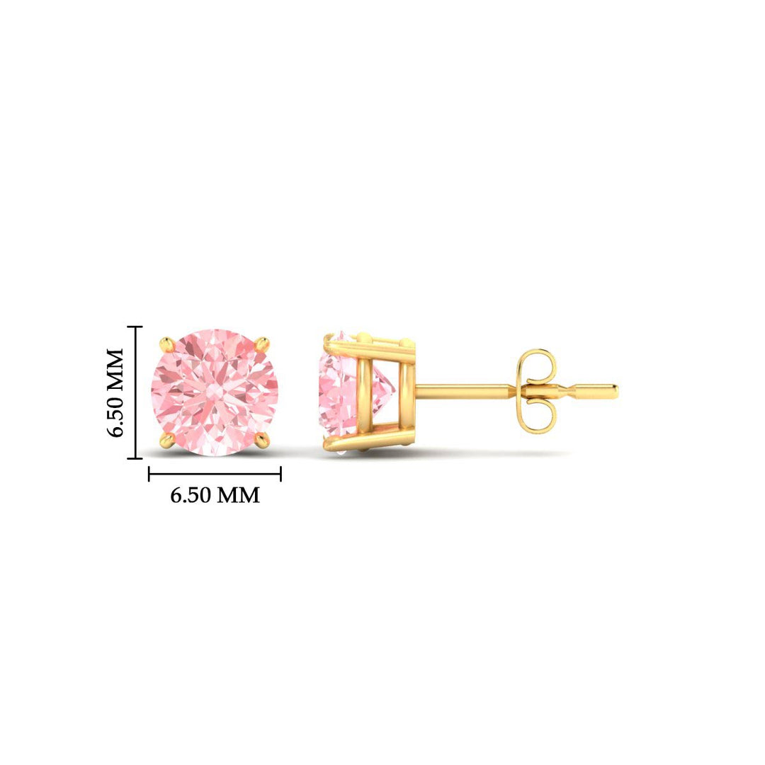 Fancy Lab Colored Diamond Round Cut Stud Earring