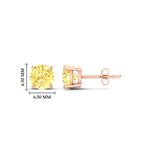 Load image into Gallery viewer, 2-carat-fancy-color-lab-grown-round-vivid-yellow-stud-earrings-in-rose-gold-fdear10411rogvyellowangle2-2.00ct-nl-rg-hw.jpg?v=1786968027