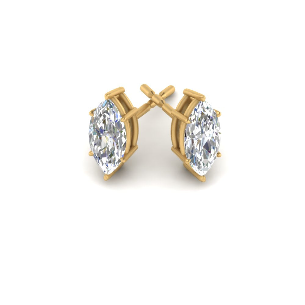 0.50 To 5 Carat Marquise Lab Created Diamond Stud Earring 14K Gold