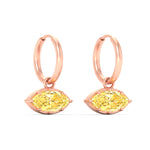 Load image into Gallery viewer, 2-carat-marquise-vivid-yellow-dangling-huggie-earrings-for-women-in-rose-gold-fdear11725gvyellowangle5-2.00ct-nl-rg.jpg?v=1788429563