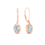Load image into Gallery viewer, Lab Grown Diamond Leverback Bezel Set Oval Cut Earrings