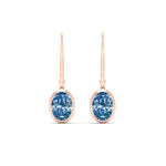 Load image into Gallery viewer, 2-carat-oval-shaped-bezel-vivid-blue-leverback-earrings-in-rose-gold-fdear11736ovgvblueangle2-2.00ct-nl-rg.jpg