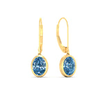 Load image into Gallery viewer, 2-carat-oval-shaped-bezel-vivid-blue-leverback-earrings-in-yellow-gold-fdear11736ovgvblueangle1-2.00ct-nl-yg.jpg
