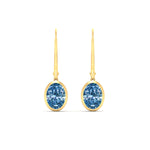 Load image into Gallery viewer, 2-carat-oval-shaped-bezel-vivid-blue-leverback-earrings-in-yellow-gold-fdear11736ovgvblueangle2-2.00ct-nl-yg.jpg