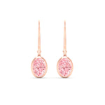 Load image into Gallery viewer, 2-carat-oval-shaped-bezel-vivid-pink-leverback-earrings-in-rose-gold-fdear11736ovgvpinkangle2-2.00ct-nl-rg.jpg