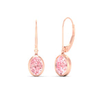 Load image into Gallery viewer, 2-carat-oval-shaped-bezel-vivid-pink-leverback-earrings-in-rose-gold-fdear11736ovgvpinkangle4-2.00ct-nl-rg.jpg
