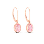 Load image into Gallery viewer, 2-carat-oval-shaped-bezel-vivid-pink-leverback-earrings-in-rose-gold-fdear11736ovgvpinkangle5-2.00ct-nl-rg.jpg