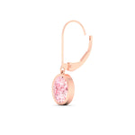 Load image into Gallery viewer, 2-carat-oval-shaped-bezel-vivid-pink-leverback-earrings-in-rose-gold-fdear11736ovgvpinkangle6-2.00ct-nl-rg.jpg