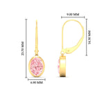 Load image into Gallery viewer, 2-carat-oval-shaped-bezel-vivid-pink-leverback-earrings-in-yellow-gold-fdear11736ovgvpinkangle3-2.00ct-nl-yg-hw.jpg