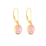 Load image into Gallery viewer, 2-carat-oval-shaped-bezel-vivid-pink-leverback-earrings-in-yellow-gold-fdear11736ovgvpinkangle5-2.00ct-nl-yg.jpg