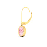 Load image into Gallery viewer, 2-carat-oval-shaped-bezel-vivid-pink-leverback-earrings-in-yellow-gold-fdear11736ovgvpinkangle6-2.00ct-nl-yg.jpg