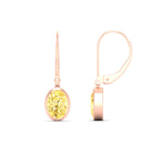 Load image into Gallery viewer, 2-carat-oval-shaped-bezel-vivid-yellow-leverback-earrings-in-rose-gold-fdear11736ovgvyellowangle3-2.00ct-nl-rg.jpg