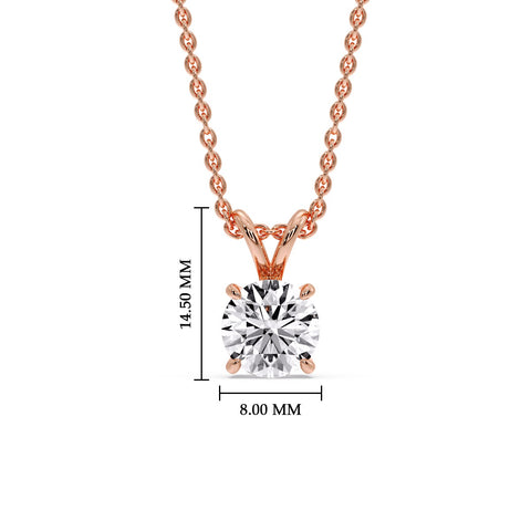 Fancy Lab Round Cut Colored Diamond Solitaire Pendant