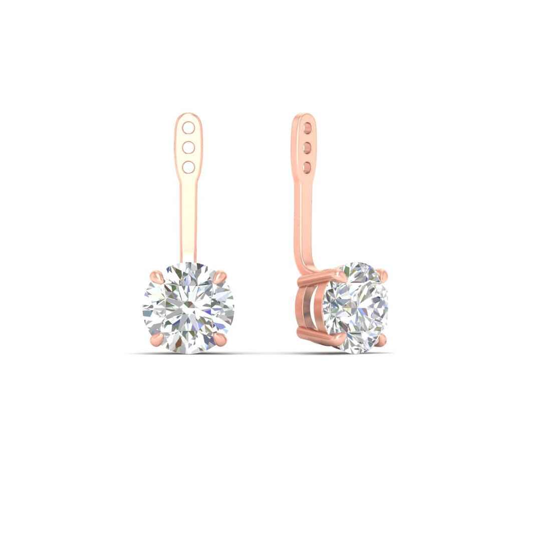 Fancy Color Lab 2 Ct Round Cut Earring Jacket