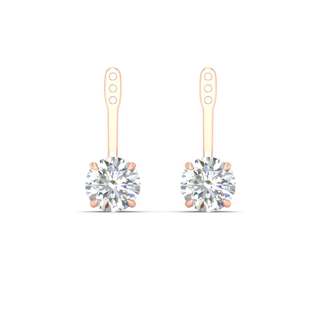 Fancy Color Lab 2 Ct Round Cut Earring Jacket